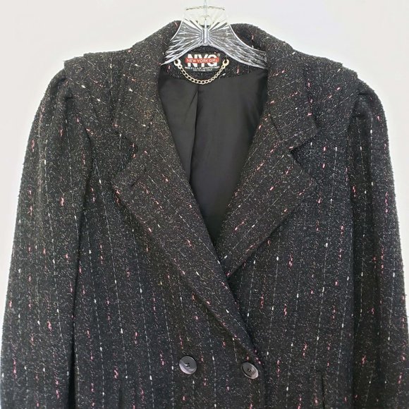 New York Girl Women's Black Double Breasted Half Trench Jacket Coat - Picture 2 of 12